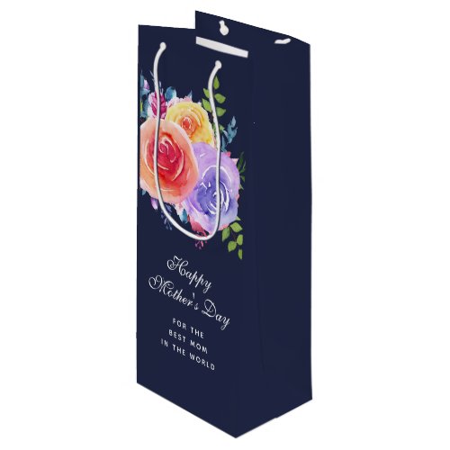 Best Mom in the World Mothers Day Roses Wine Gift Bag