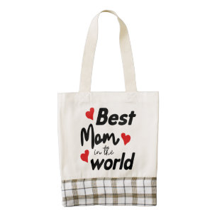 Best Mom In The World Mother's Day Zazzle HEART Tote Bag