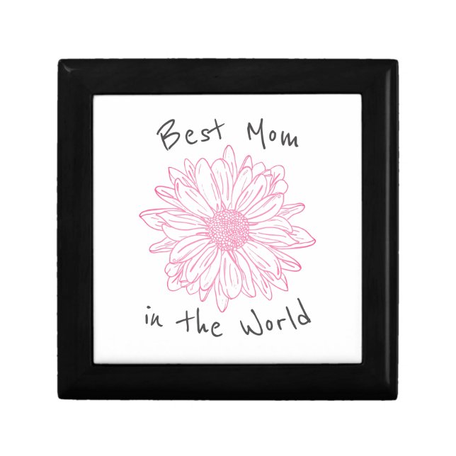 Best Mom In the World Pink Floral Gift Box (Front)