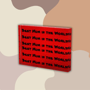 Best Mom in the World Red & Black Photo Block