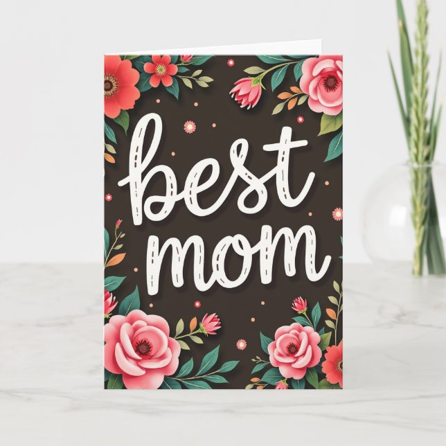Best Mom Kraft Paper Look Card (Front)