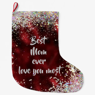Best Mom Large Christmas Stocking