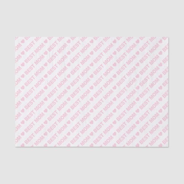 Best Mom Light Pink on White Tissue Paper (Front)