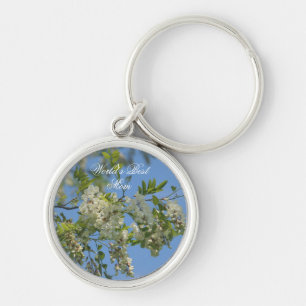 Best Mom Locust Blossoms Flower Keychain