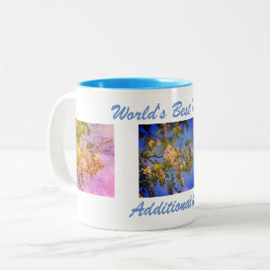 Best Mom Locust Blossoms Personalized Two-Tone Coffee Mug