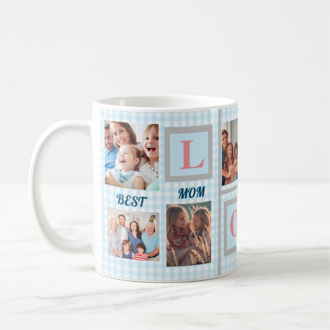 Best Mom LOVE Custom Photo Coffee  Coffee Mug (Left)