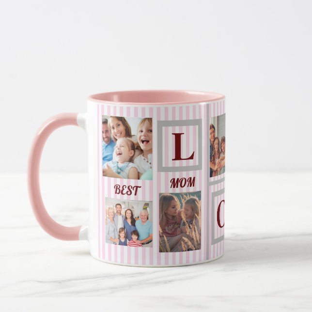 Best Mom LOVE Custom Photo Coffee Mug (Left)