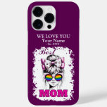 Best Mom Messy Bun Mom Rainbow Flag Colors Case-Mate iPhone 14 Pro Max Case