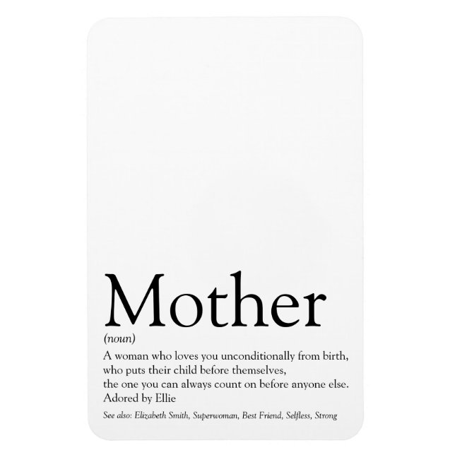 Best Mom, Mom, Mother Definition Magnet (Vertical)