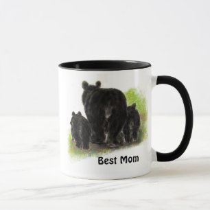 Best Mom , Mother, Cute, Black Bear Animal  Mug