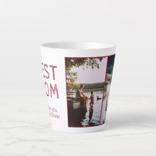 Best Mom Mother`s Day 2 Photo Collage Latte Mug (Front)