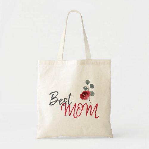 Best Mom Mothers Day Watercolor Floral Tote Bag