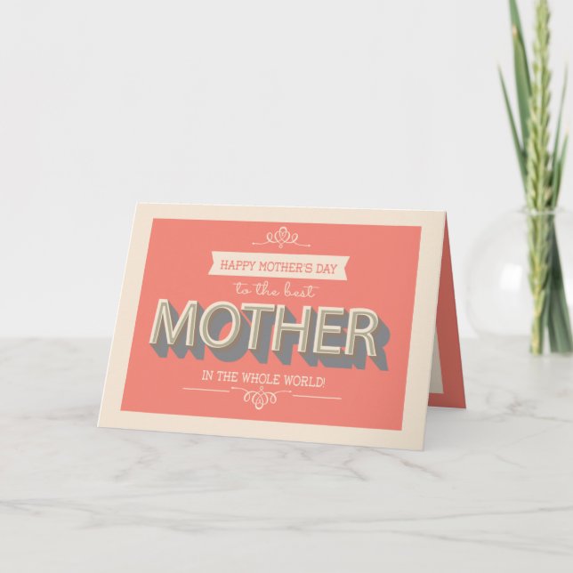 Best Mom Mothers Day Card (Front)