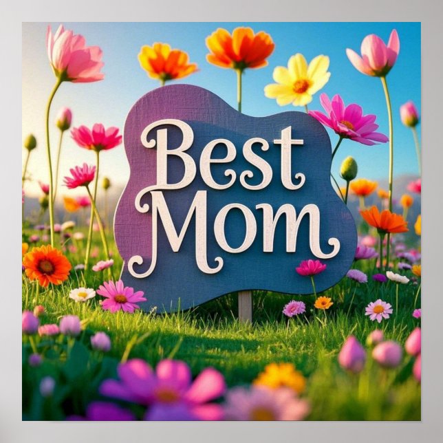 Best Mom Mother's Day Flower Garden  Poster (Front)