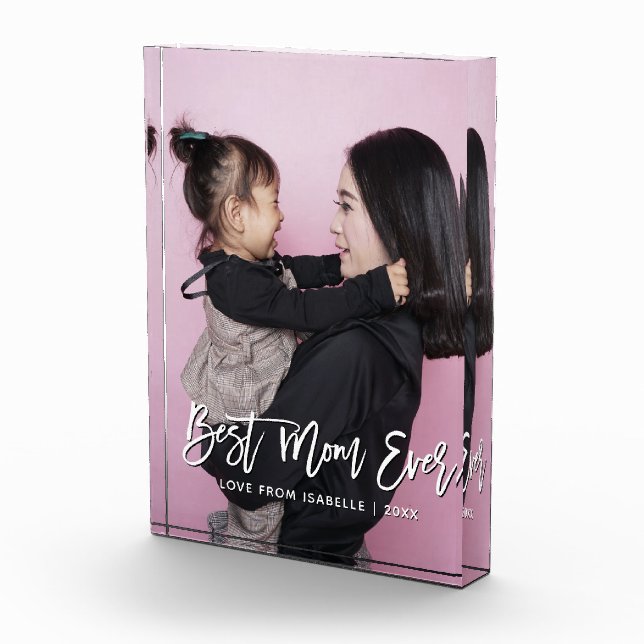 Best Mom Mother's Day Keepsake Personalized Photo Block (Right)