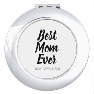 Best Mom, Mother's Day, Mother custom kids names C Compact Mirror