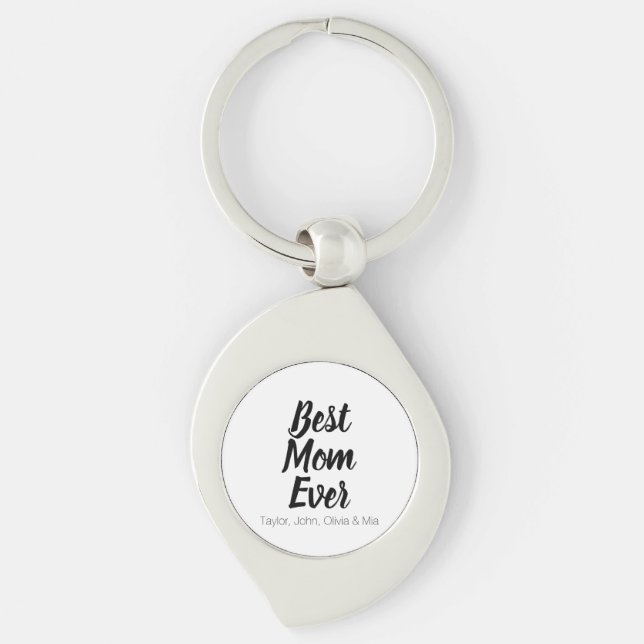 Best Mom, Mother's Day, Mother custom kids names Keychain (Front)