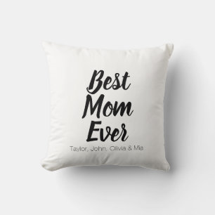 Best Mom, Mother's Day, Mother custom kids names Throw Pillow