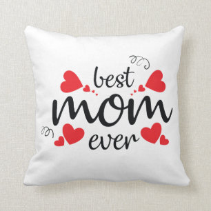 Best Mom Mother's Day Typography Throw Pillow