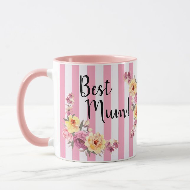 Best Mom Mug Floral (Left)
