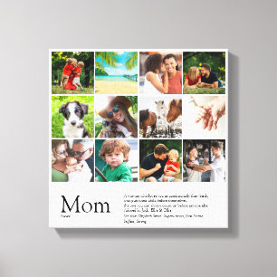 Best Mom, Mum, Mama Definition 12 Photo Collage Canvas Print