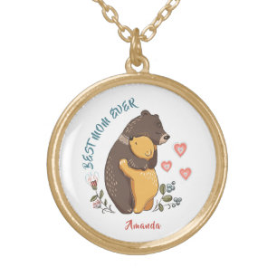 Best mom necklace, mother's day gift personalized gold plated necklace