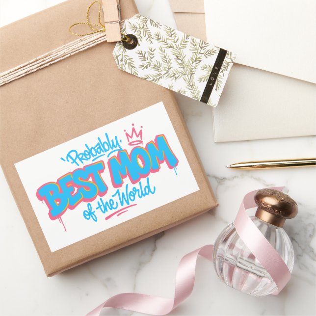 Best Mom of the World Rectangular Sticker (Gifting)