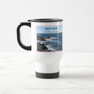 Best Mom On Sea and Land Blue Atlantic Ocean Cute Travel Mug