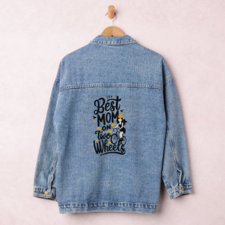 Best Mom On Two Wheels With Crown - Mothers Day Denim Jacket