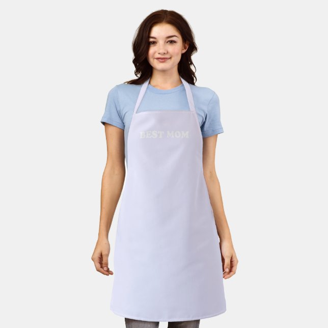 Best Mom pale lavender lilac modern typography  Apron (Worn)