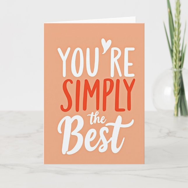 Best Mom Peach Tone Mothers Day Card (Front)