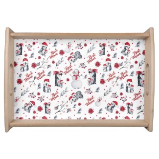 Best Mom Penguin Christmas pattern