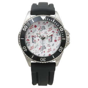 Best Mom Penguin Christmas pattern Watch