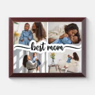 Best Mom Personalized 4 Photo Collage Award Plaque