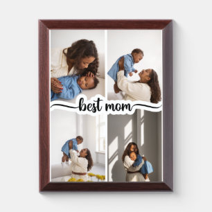 Best Mom Personalized 4 Photo Collage Award Plaque