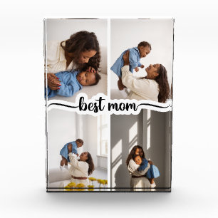 Best Mom Personalized 4 Photo Collage Block
