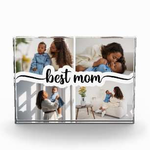 Best Mom Personalized 4 Photo Collage Block