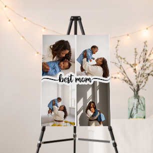 Best Mom Personalized 4 Photo Collage Foam Board