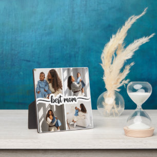 Best Mom Personalized 4 Photo Collage Plaque