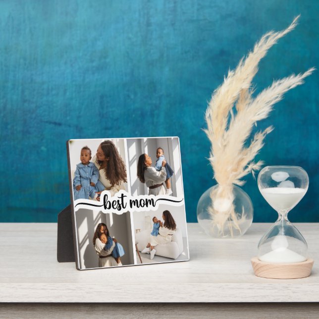 Best Mom Personalized 4 Photo Collage Plaque (Insitu)