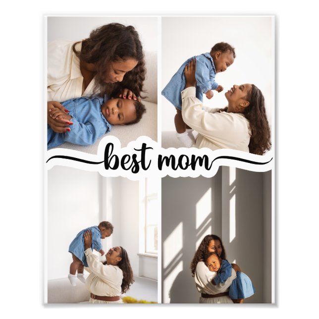 Best Mom Personalized 4 Photo Collage Print (Front)
