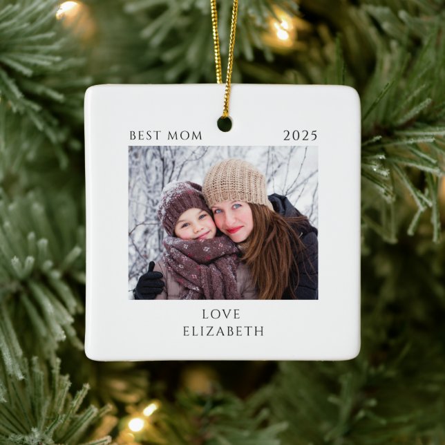 Best Mom Photo  Ceramic Ornament (Tree)