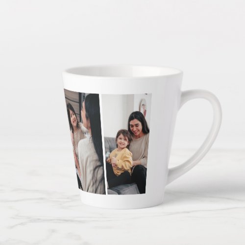 Best Mom Photo Collage 4 Photos And Custom Names Latte Mug