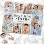 Best Mom Photo Collage Jigsaw Puzzle<br><div class="desc">Personalized "Best Mom Ever" Jigsaw Puzzle with Photo Collage. This fun and stylish jigsaw puzzle is a sweet way to showcase cherished memories. The design features space for eight photos, arranged in a border around the edge while keeping the focus on the meaningful text in the center. At the center,...</div>