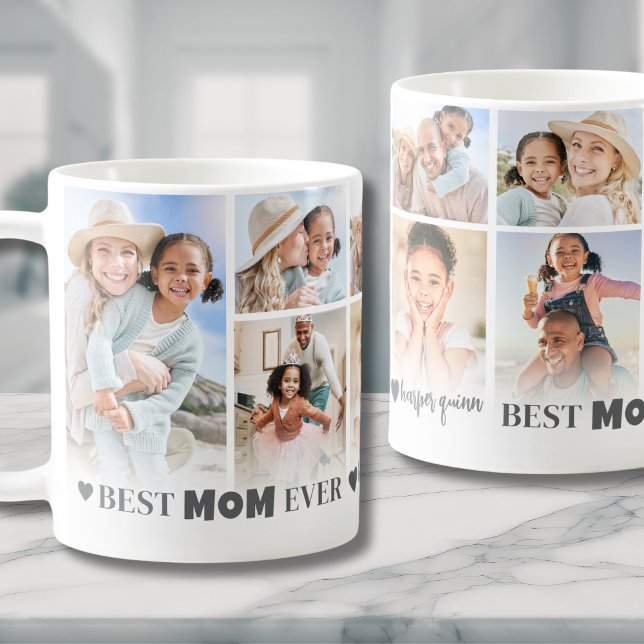 Best Mom Photo Collage Mother Coffee Mug (Best Mom Ever 8 Photo Collage Mothers Day Coffee Mug)