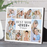 Best Mom Photo Collage Plaque<br><div class="desc">Personalized "Best Mom Ever" Photo Plaque with Easel Stand. This fun and stylish photo plaque is a perfect way to showcase cherished memories. The design features space for eight photos, creating a border around the edge while keeping the focus on the meaningful text in the center. At the center, "Best...</div>