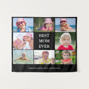 Best Mom Photo Collage Tapestry