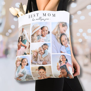 Best Mom Photo Collage Tote Bag