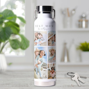 Best Mom Photo Collage Water Bottle