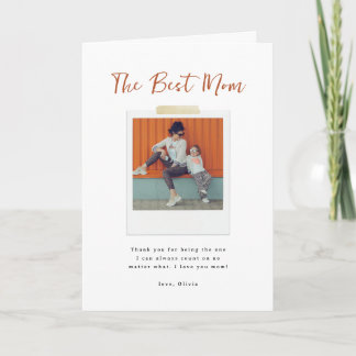 Best Mom Photo Minimal Script Design Holiday Card